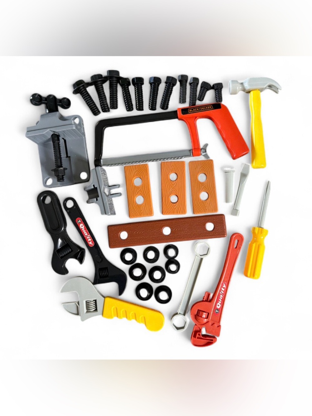 Black & Decker Jr/Quality Kids Pretend Play Toy Construction Building Tool Set